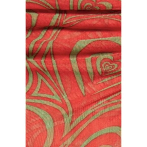 NEW Lisa Says Gah Ruby Wild Hearts Ruched Recycled Mesh Crop Tank Sz. S - Picture 5 of 6